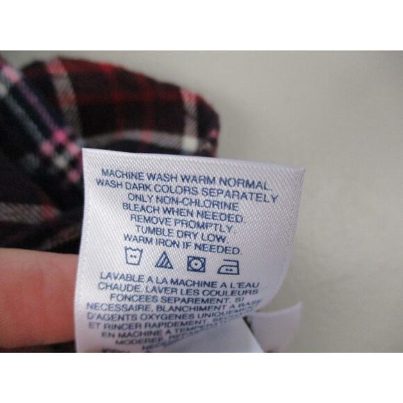 LL Bean Womens Scotch Plaid Flannel Shirt Size 16 Red Relaxed Fit Top 488594 - Picture 11 of 15